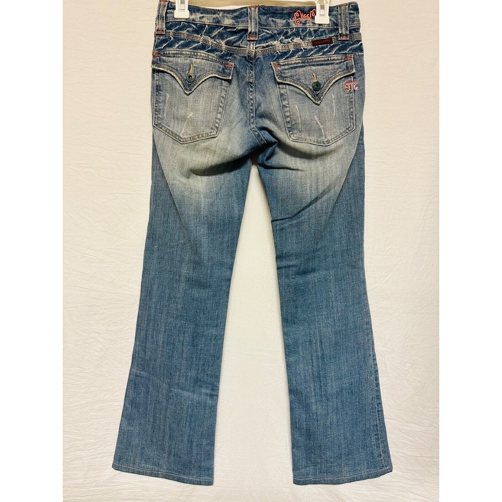 Miss Me Jeans Womens Size 29 Bootcut Faded Distressed Light Blue Embellished‎ - Picture 7 of 12